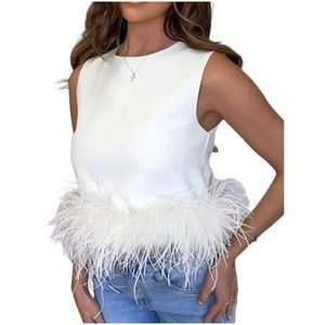 Women’s Feather Top White Size Medium